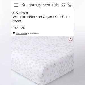 Pottery Barn Kids - Watercolor Elephant Crib Sheet